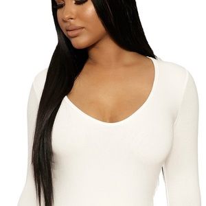 NW Deep V Long-sleeve Orange XL Bodysuit